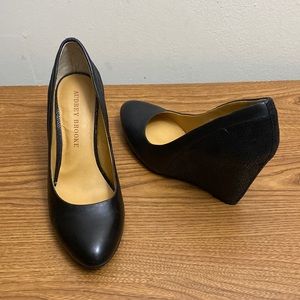 Audrey Brooke leather wedge heel